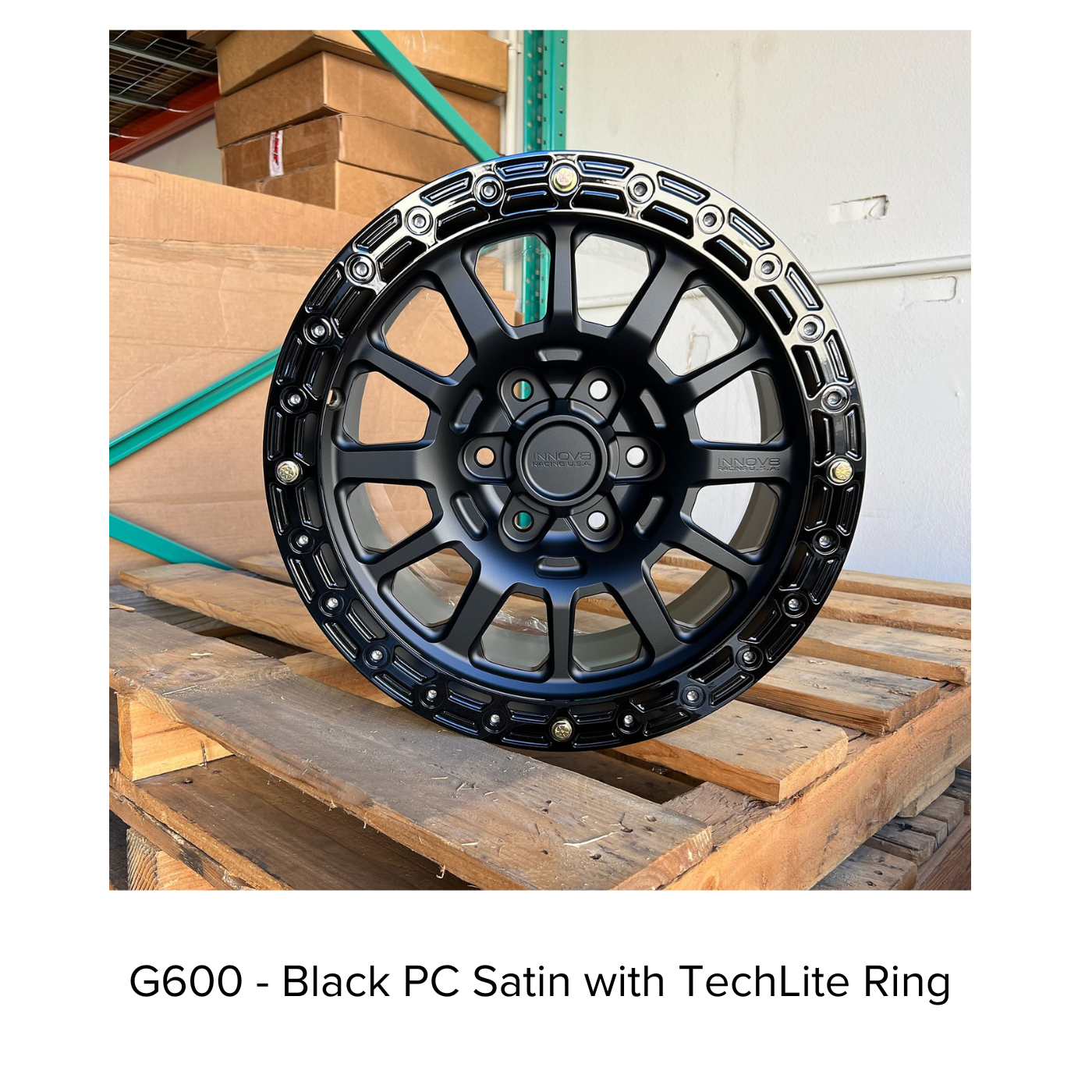 G600 Simulated Beadlock Wheel 18x9.0" 8 Lug - TechLite Ring Front View