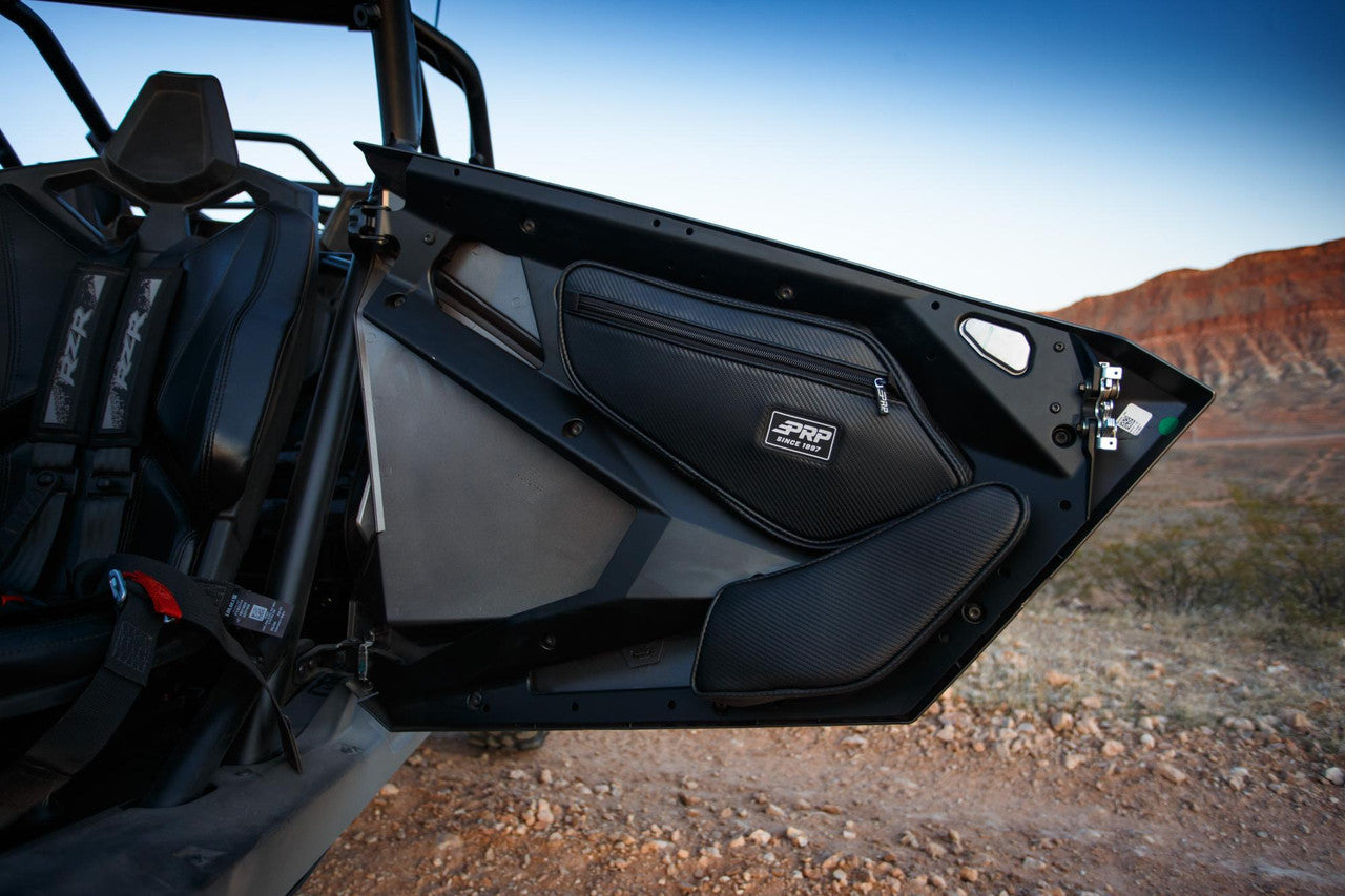 PRP Front Door Bags with Knee Pad for Polaris RZR PRO XP, PRO R, Turbo R (Pair) Front View