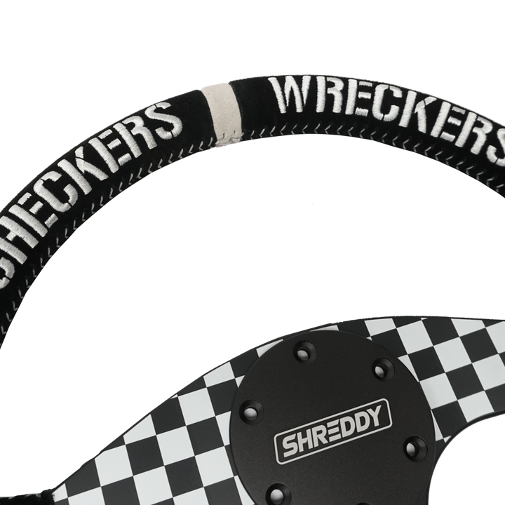 PRP X Shreddy Checkered Steering Wheel, Flat Front View
