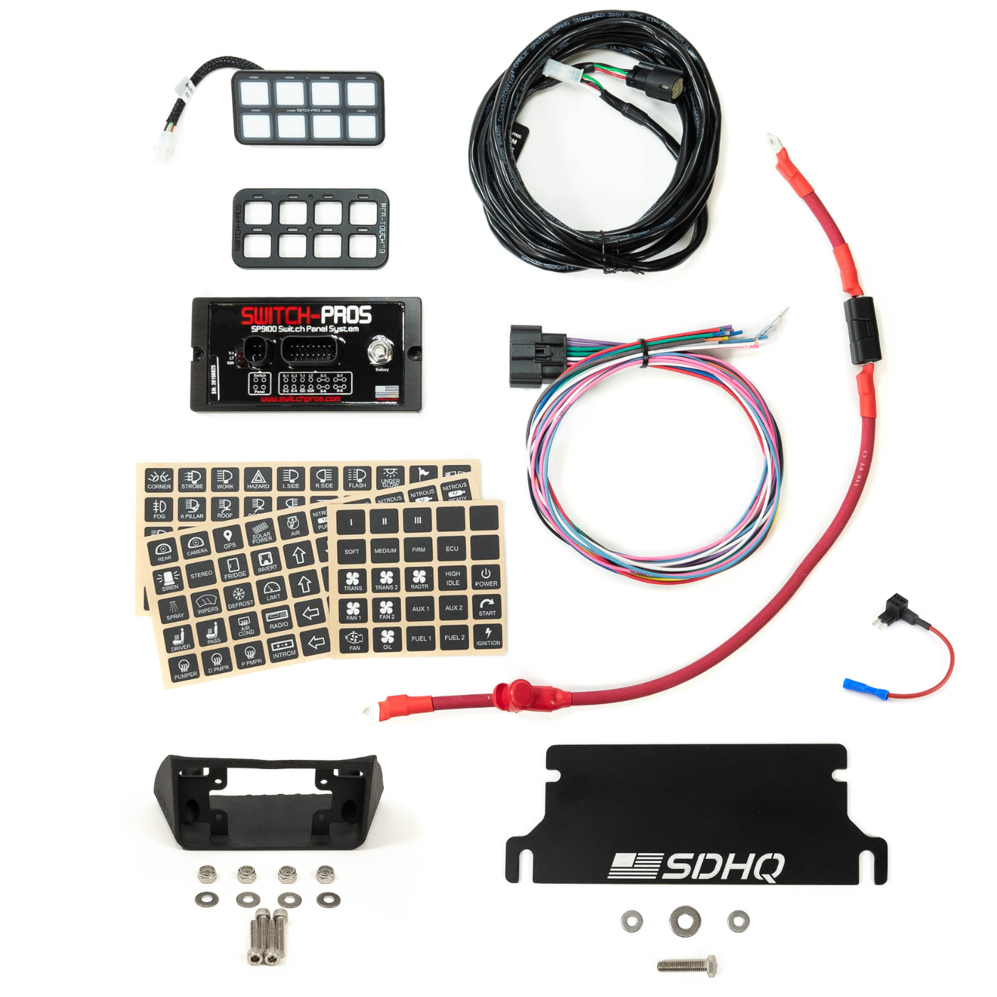 2020-2023 Jeep JL EcoDiesel/V8 SDHQ Built Complete Switch Pros SP9100 Mounting Kit