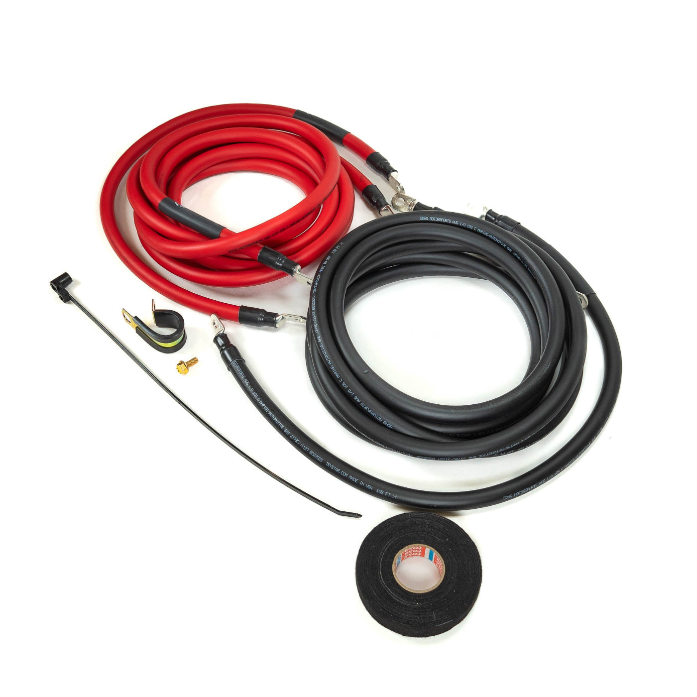 SDHQ Built 2024+ LC250 1/0 Cable Kit for SDHQ Built Power Solution Kit display of included wiring