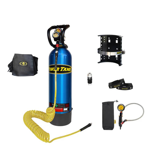 15 lb. Roll Bar Power Tank (fits all 1.5-2.5" rollbars/tubes) | Candy Blue | HP250i Regulator | Large Roll Bar Clamps (Three) - 2.25" - 2.5" - For Wrangler