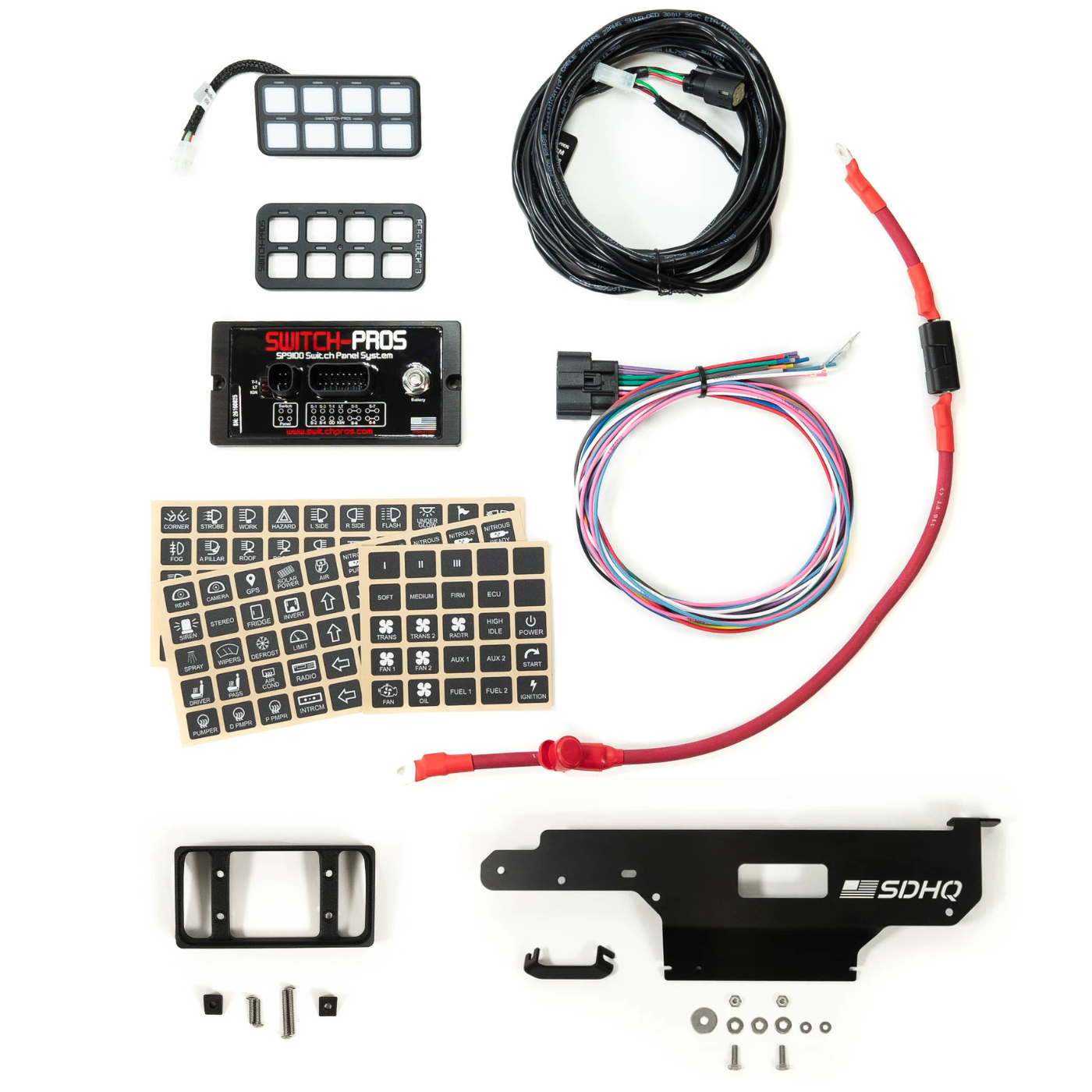 2021-2026 Ford F-150 Raptor SDHQ Built Complete Switch Pros SP9100 Kit - Flow Through Center Console Keypad Mount