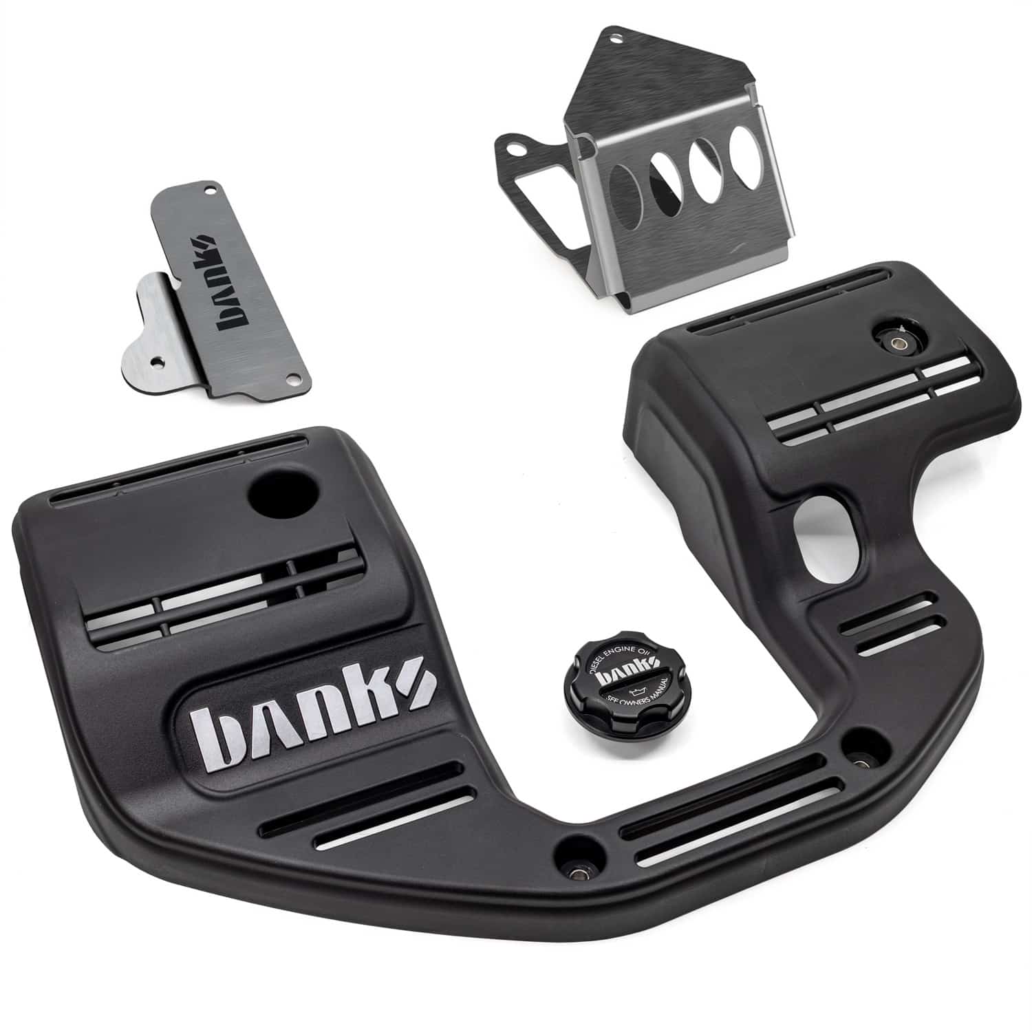 Banks Engine Cover with Revolver Billet Oil Cap For 2007.5-2024 RAM 6.7L with Monster-Ram Installed