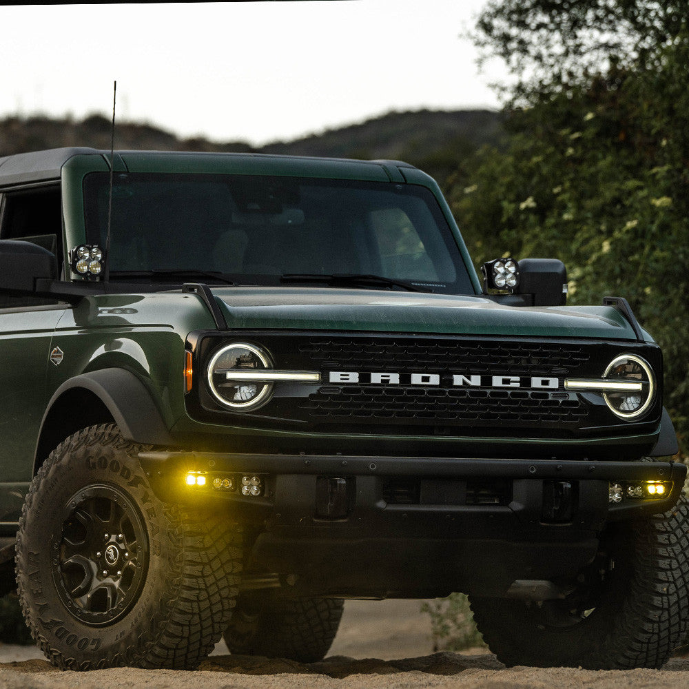 2021+ Ford Bronco S2 SAE “Sportsmen” Fog Pocket Light Kit Amber Upfitter Wiring display on Vehicle