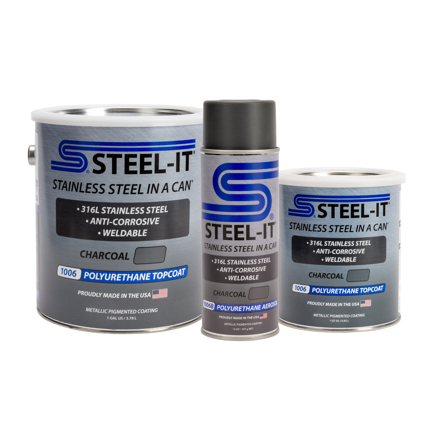 Steel-It Charcoal 1006 Polyurethane Topcoat (1 Gallon/3.78 L)