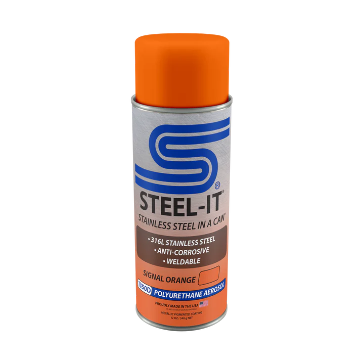 Steel-It 1350 Signal Orange Polyurethane Topcoat Front View