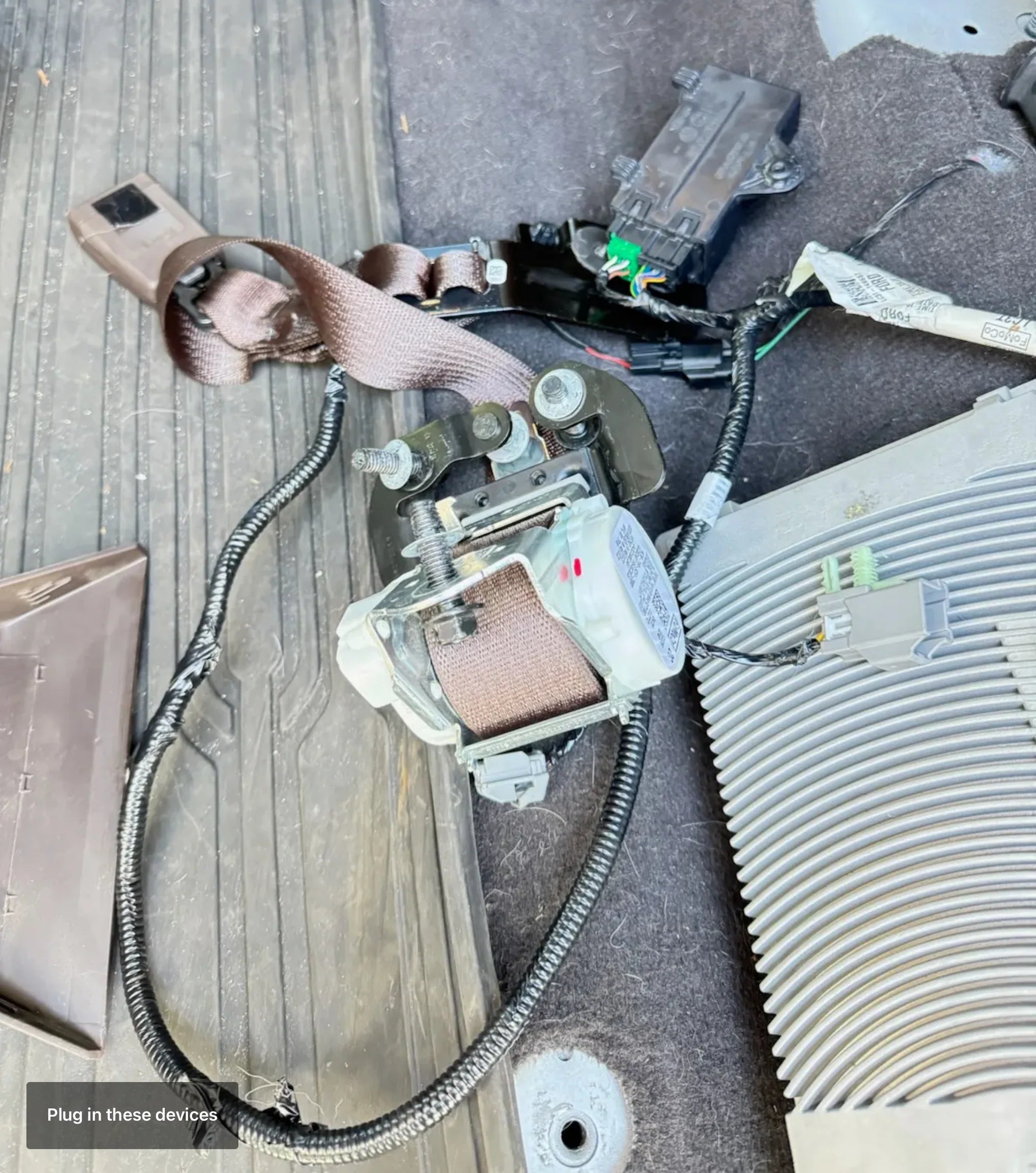 Ford - F150 2021-Present - 14th Gen. SuperCrew - Second Row Seat Delete Plate System with Factory B&O Subwoofer Center Wall with Exterior Port Front View