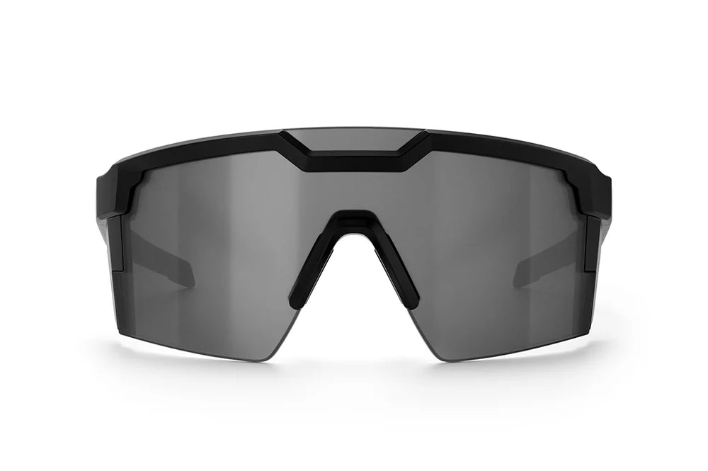 Future Tech | Black Frame - Silver Polarized Lens Front View