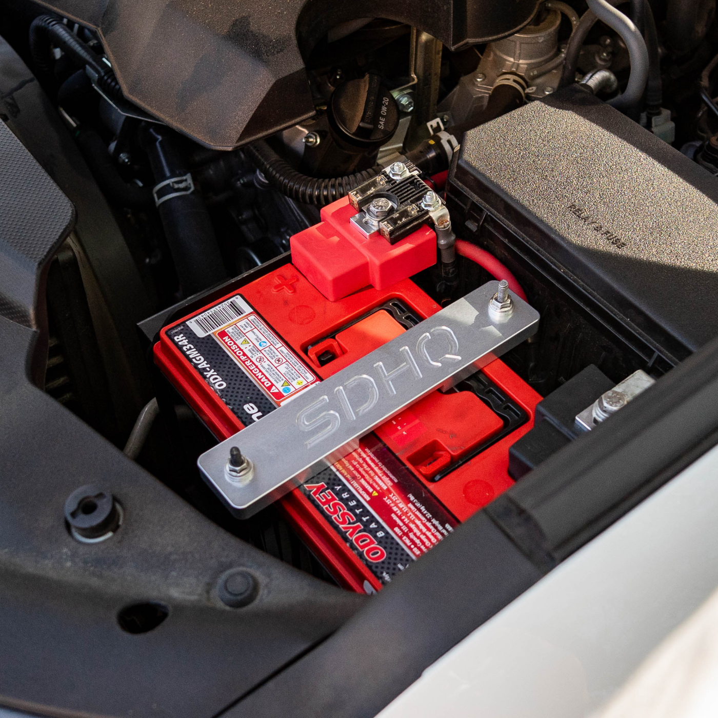 '24+ Toyota Tacoma, Non-Hybrid SDHQ Built Complete Billet Battery Terminal Kit installed