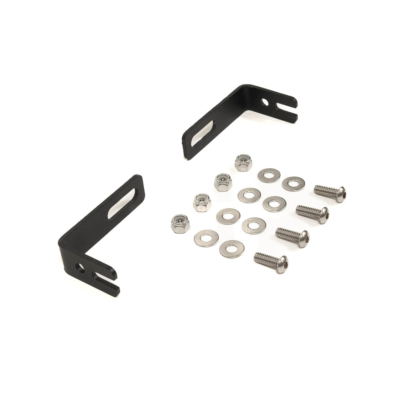 SDHQ Built Universal Behind the Grille S2 Mount Display of included parts and hardware