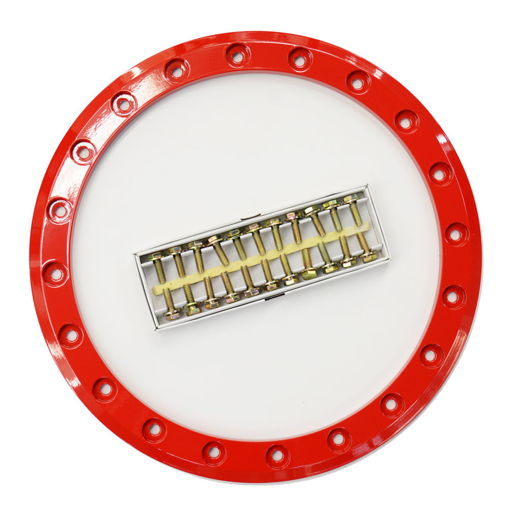 Raceline 15" UTV RED 20 HOLE A91 RYNO BEADLOCK RING Front View