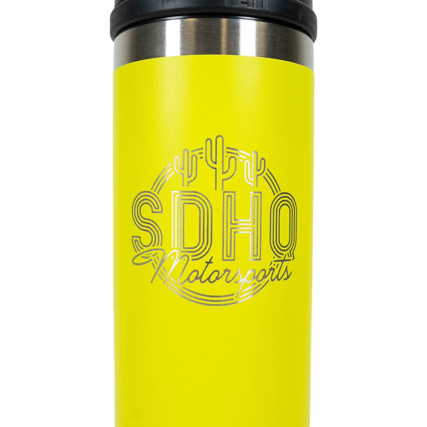 SDHQ Neon Sign Logo Yeti Rambler 18oz Water Bottle with Chug Cap | Firefly Yellow