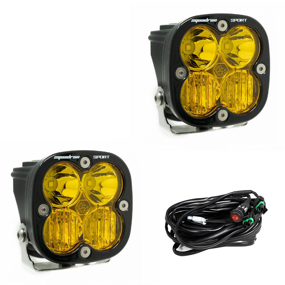 Baja Designs Squadron Sport LED Light Display of Included Parts