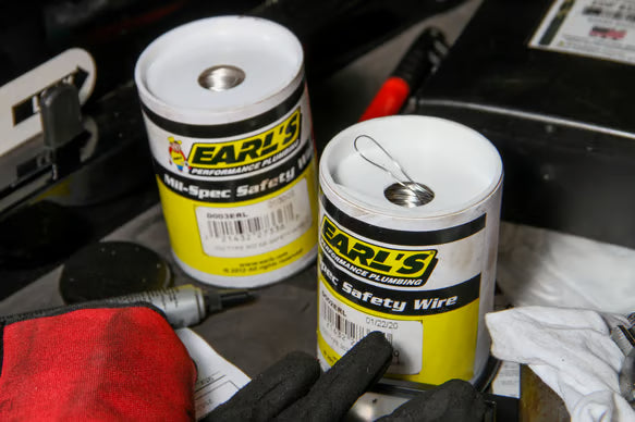 Earl's Safety Wire .025" Diameter 302 Stainless Steel Front View White