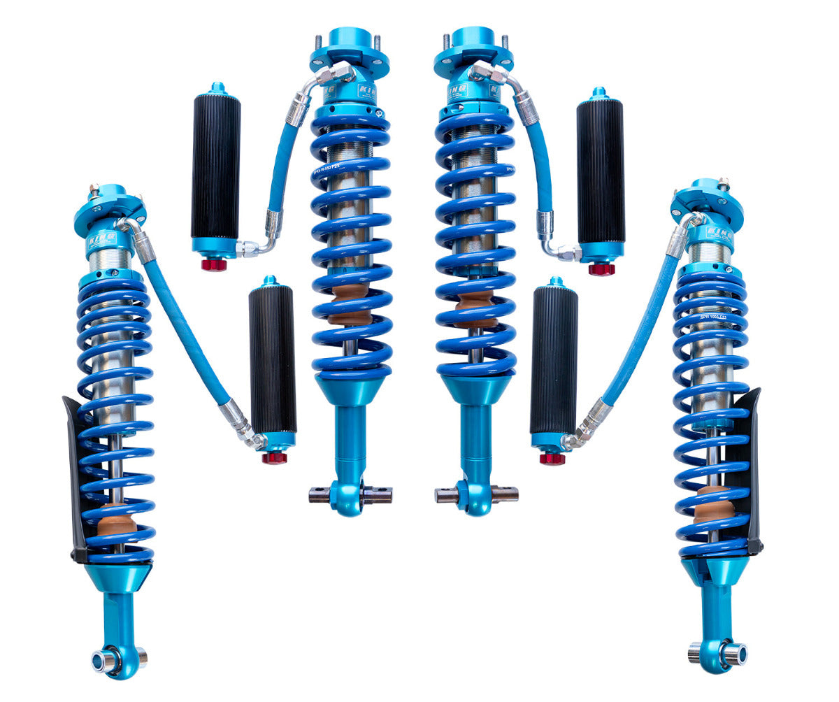 21-23 Bronco Carli Tuned King Coilover Shock Package Display of Included Parts