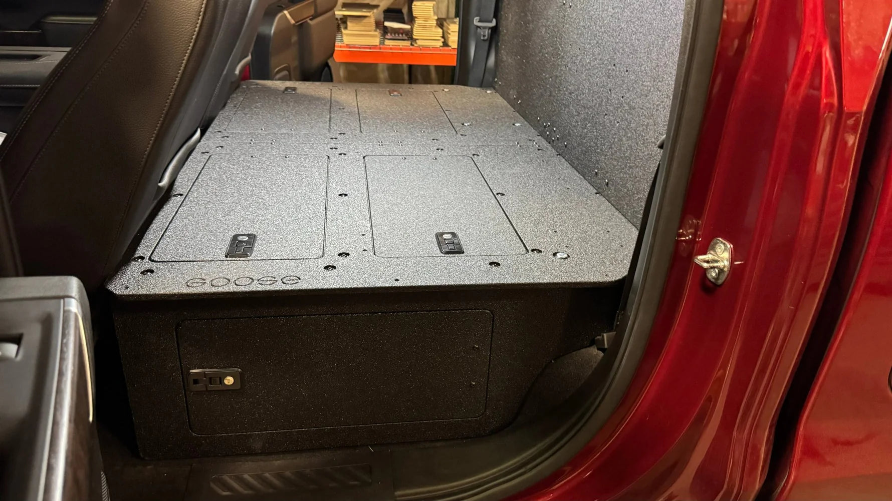 CHEVY - SILVERADO - 4TH GEN - GMC - SIERRA - 2019-PRESENT - 5TH GEN - EXPLORE SERIES - CREW CAB - SEAT DELETE PLATE SYSTEM - SECOND ROW - 100% Front View