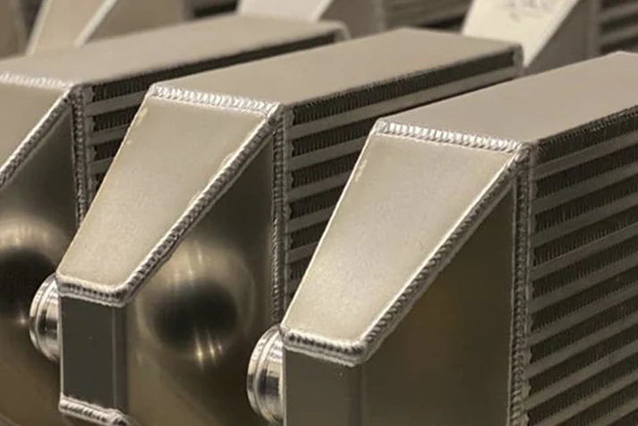 High-Performance Bar & Plate Intercooler Core 27x6x3 - Vertical Flow Front View