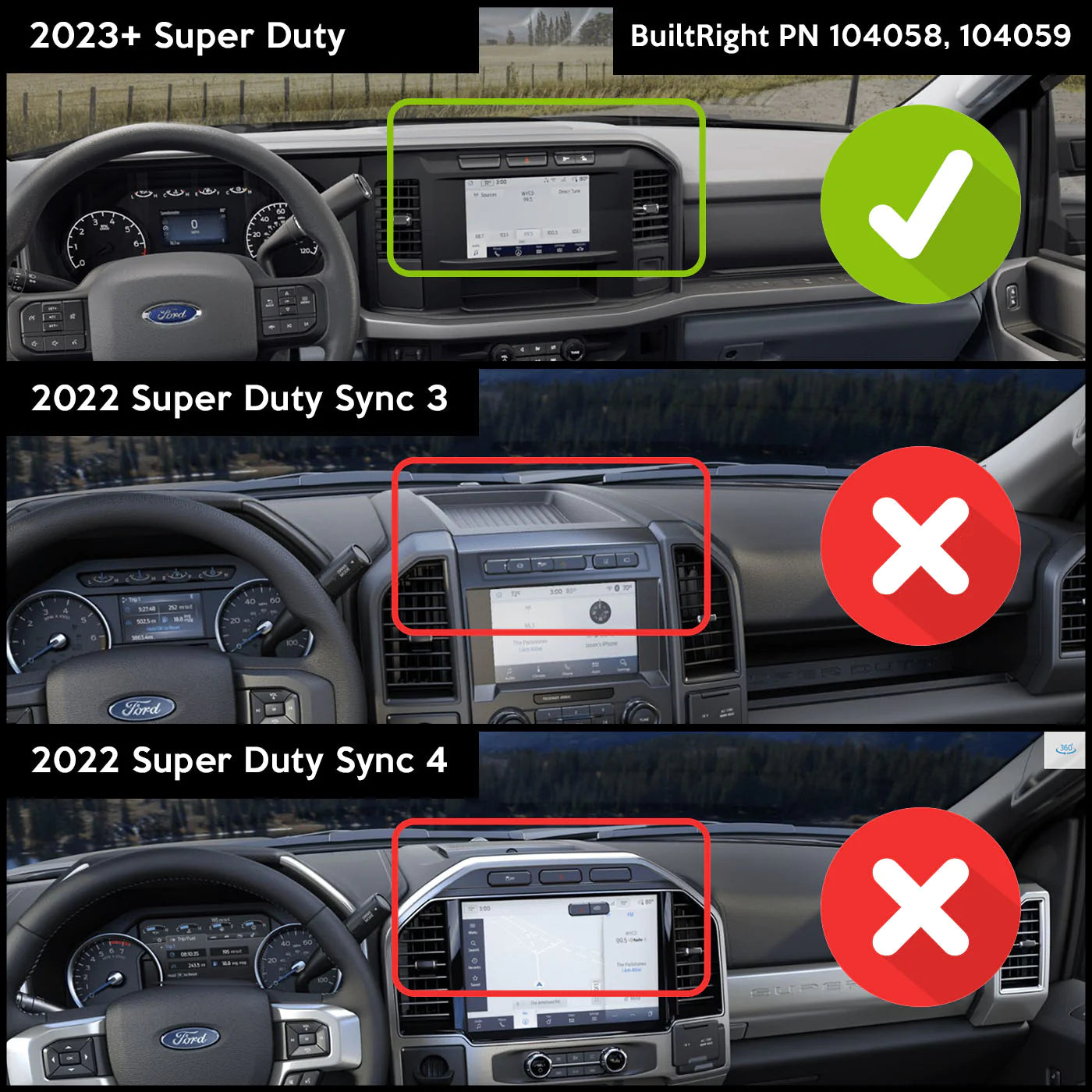 DASH MOUNT | 2023+ FORD SUPER DUTY F250, F350, F450 Fitment