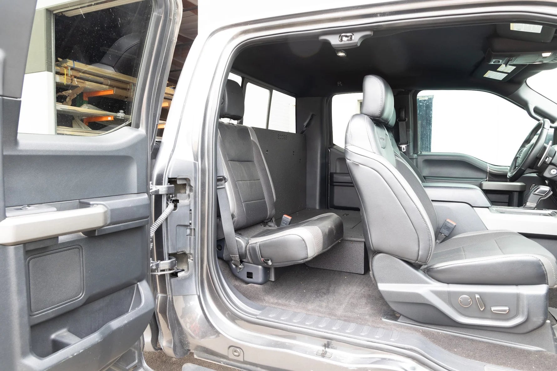 Ford F150 2015-Present 13th & 14th Gen. SuperCab - Second Row Seat Delete Plate System Front View