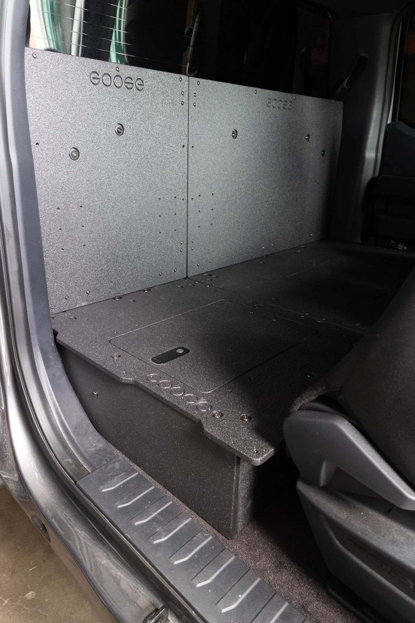 Ford F150 2015-Present 13th & 14th Gen. SuperCab - Second Row Seat Delete Plate System Front View