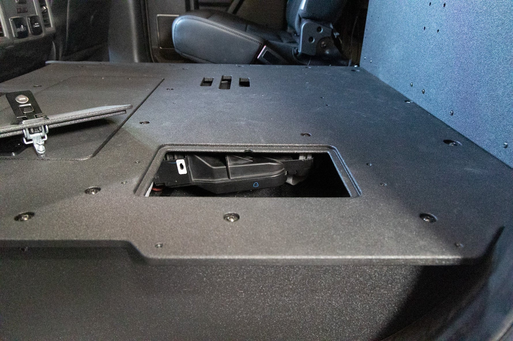 Ford F150 2015-Present 13th & 14th Gen. SuperCrew - Second Row Seat Delete Plate System Front View