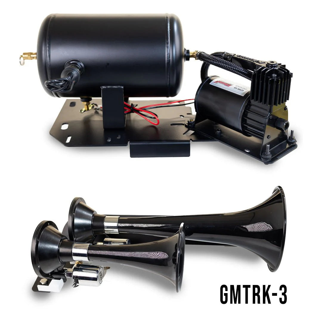 GM Direct Fit Train Horn Kit with Model 220 Dual Train Horns Front View