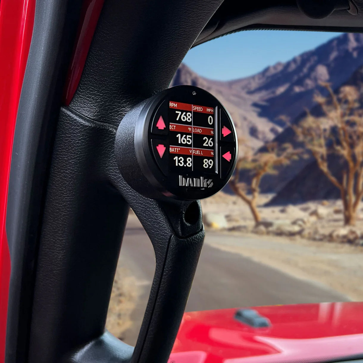 2018-2023 Jeep JL and 2020-2023 Gladiator Upper iDash Stealth Pod Mount Front View