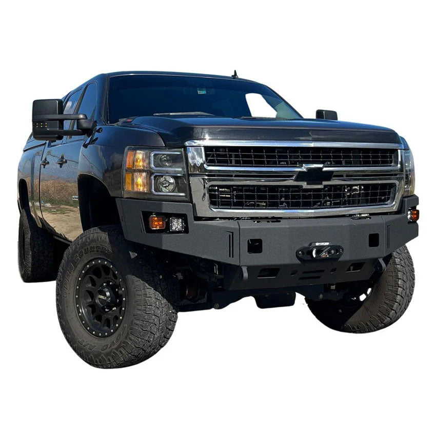 2007.5-2010 CHEVY SILVERADO 2500/3500 OCTANE WINCH BUMPER Front View
