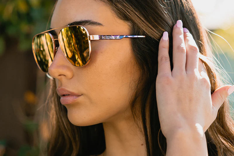Incline Sunglasses: Rose Gold Front View
