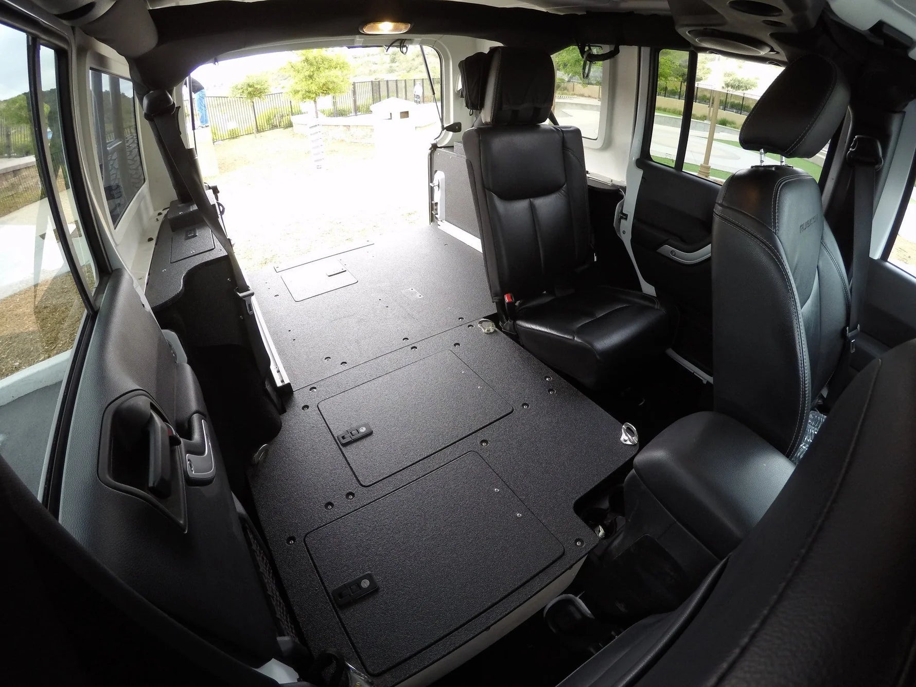 Jeep Wrangler 2007-2018 JKU 4 Door - Second Row Seat Delete Plate System Front View