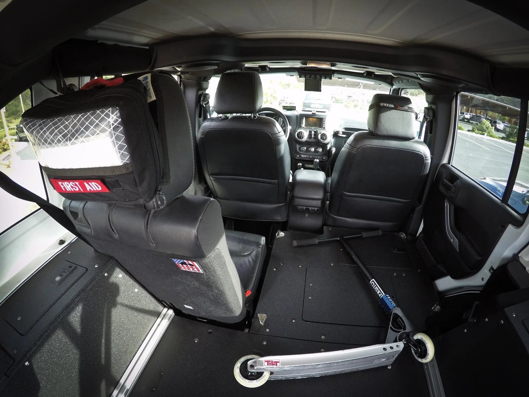 Jeep Wrangler 2007-2018 JKU 4 Door - Second Row Seat Delete Plate System Front View