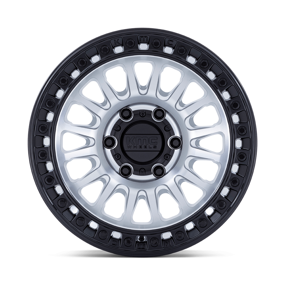 KMC WHEELS | IMS MACHINED W/ MATTE BLACK LIP Front View