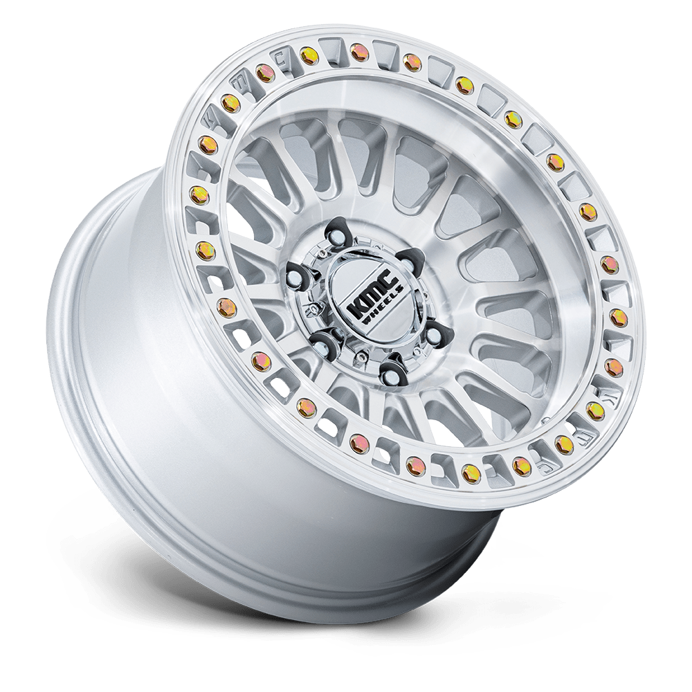 KMC WHEELS | IMS GLOSS SILVER W/ MACHINED FACE Front View