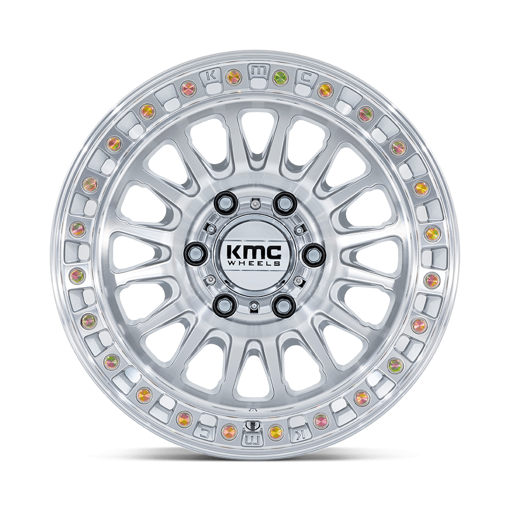 KMC WHEELS | IMS GLOSS SILVER W/ MACHINED FACE Front View
