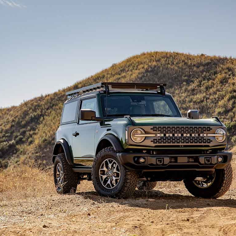 '22+ Bronco 2-Door Slimline II Roof Rack Display on Vehicle