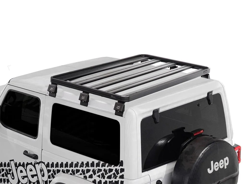 Jeep Wrangler JL 2 Door (2018-Current)Slimline II 1/2 Roof Rack Kit / Tall Front View