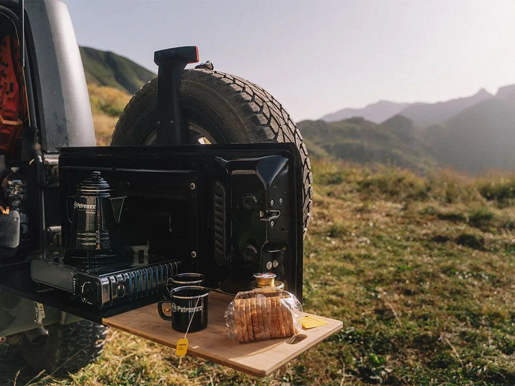 Front Runner Drop Down Tailgate Table Front View