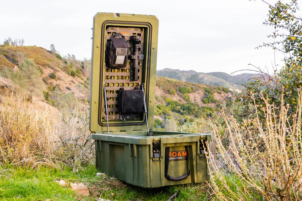 105L Rugged Case Molle Panel Front View Black