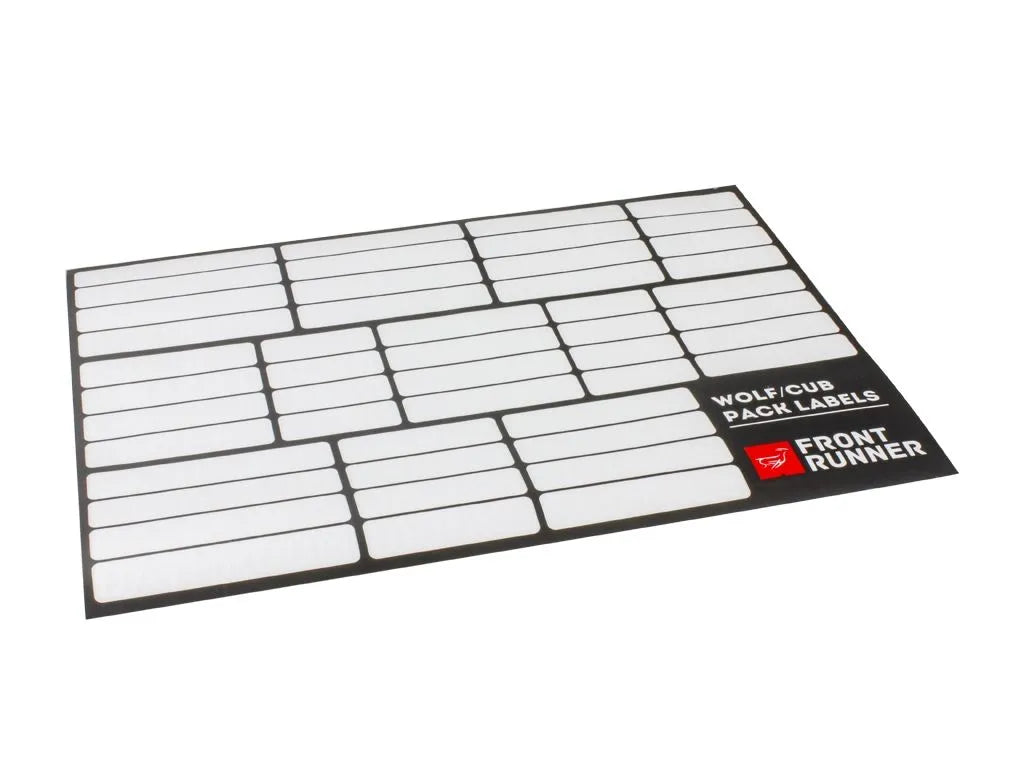 Front Runner Wolf/Cub Pack Campsite Organizing Labels Front View