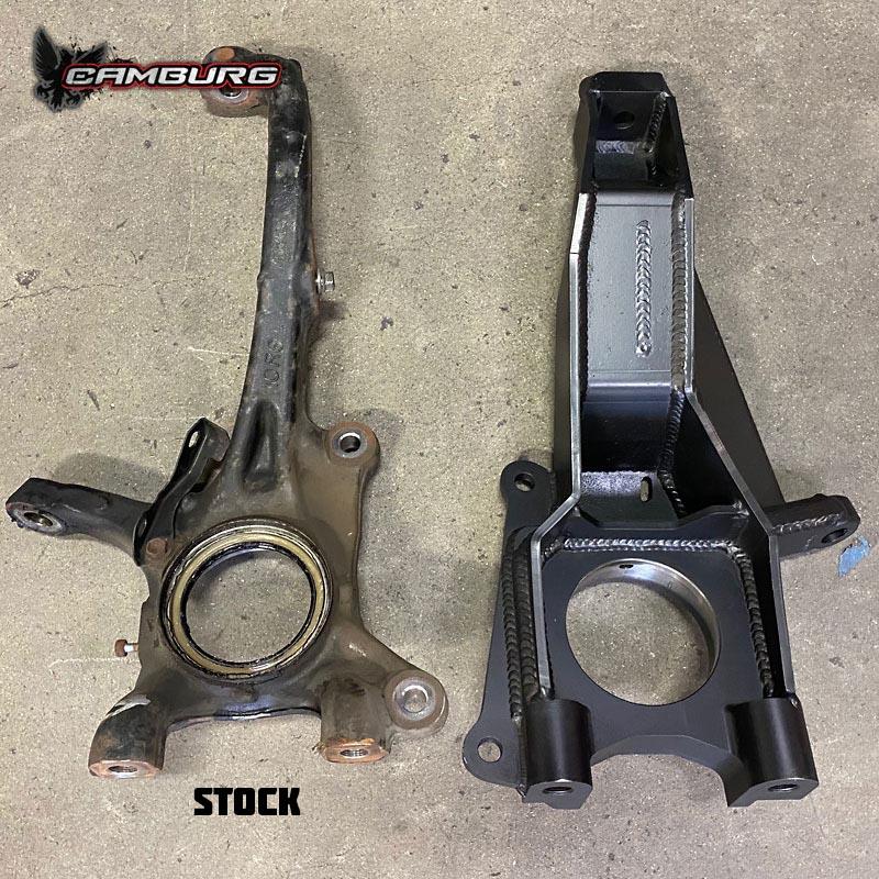 '07-21 Toyota Tundra Camburg Performance Spindle Kit Stock Comparison