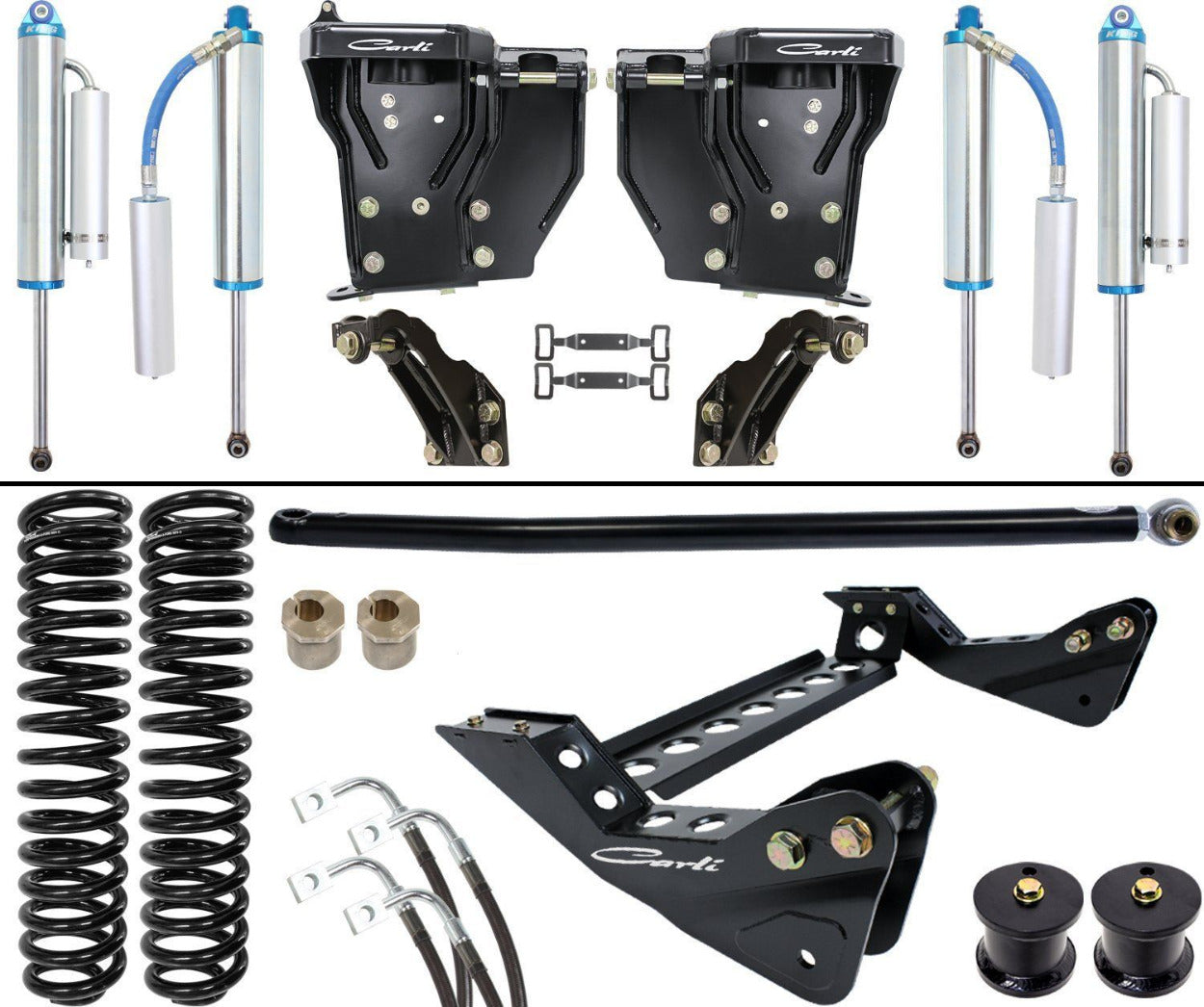 '08-10 Ford F250/350 3.0 Dominator System-4.5" Lift Display of Included Parts