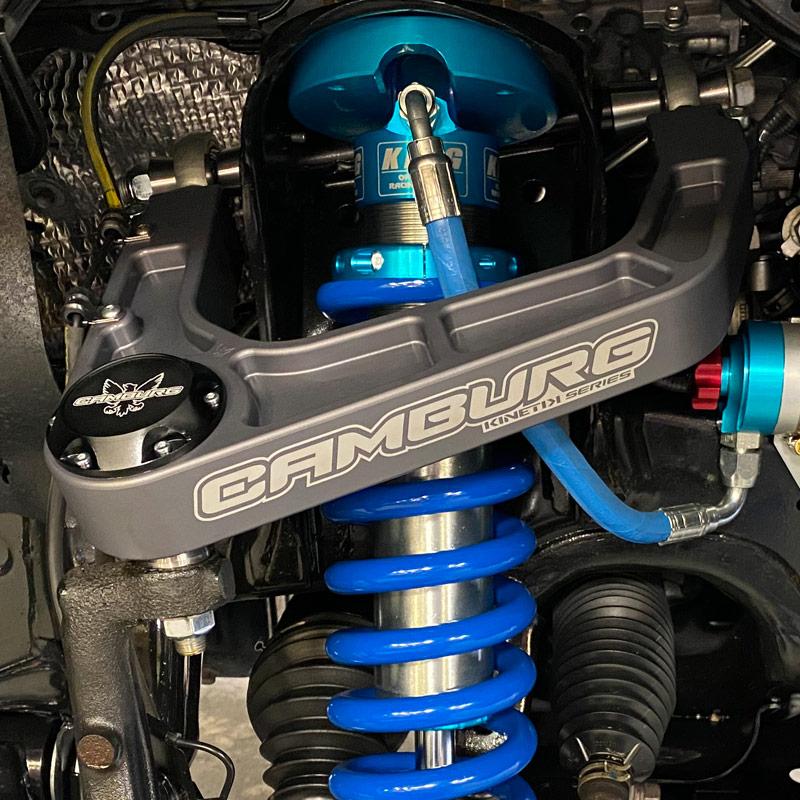 '08-21 200 Series Toyota Land Cruiser Camburg Kinetik Billet Upper Control Arms Close-up Display on Vehicle