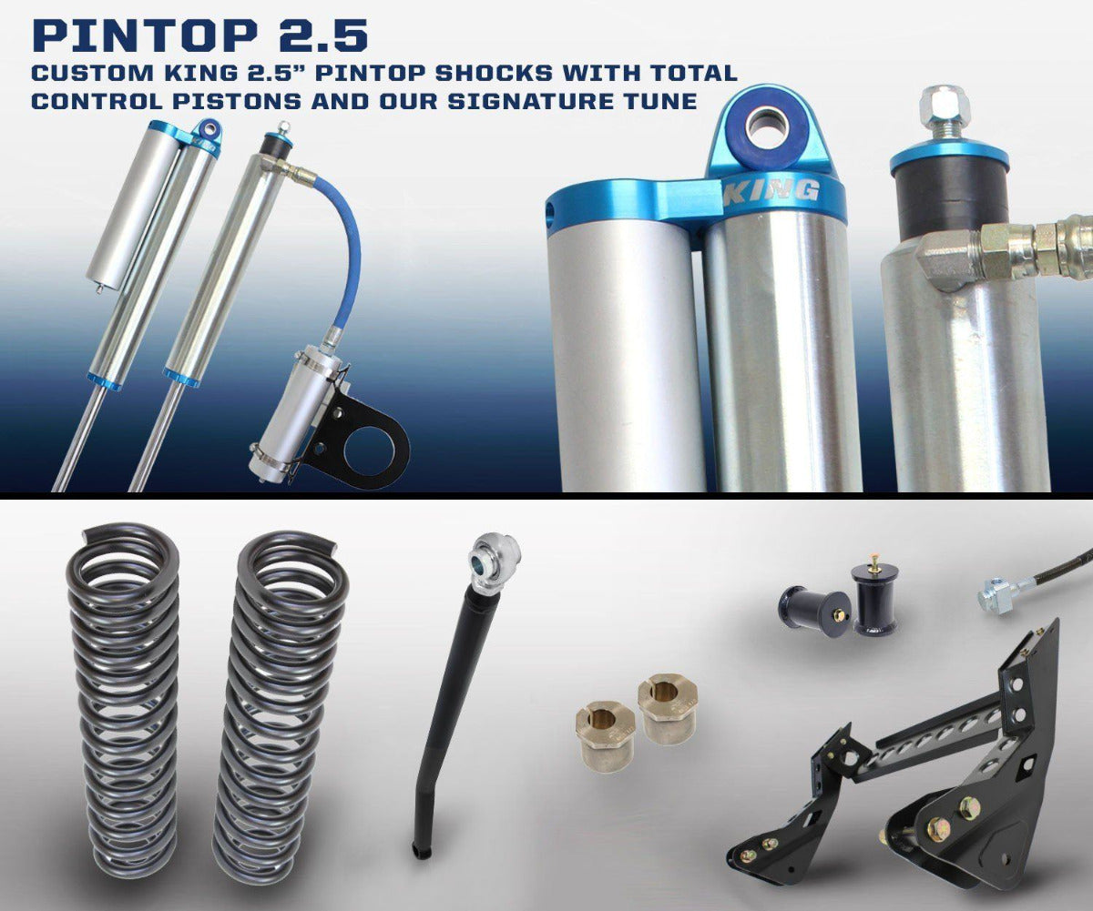 '11-16 Ford F250/350 6.2L Gas 2.5 Pintop System-2.5" Lift Display of Included Parts