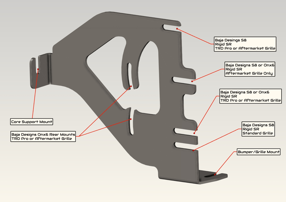 '12-15 Toyota Tacoma SDHQ Built Behind the Grille LED Light bar Mount Lighting SDHQ Off Road  description