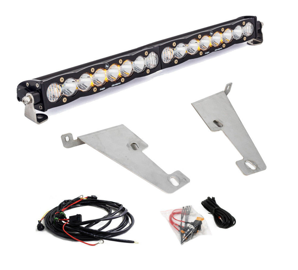 '22-23 Toyota Tundra Baja Designs 20" S8 Behind the Bumper LED Light Bar Kit Display of Included Parts