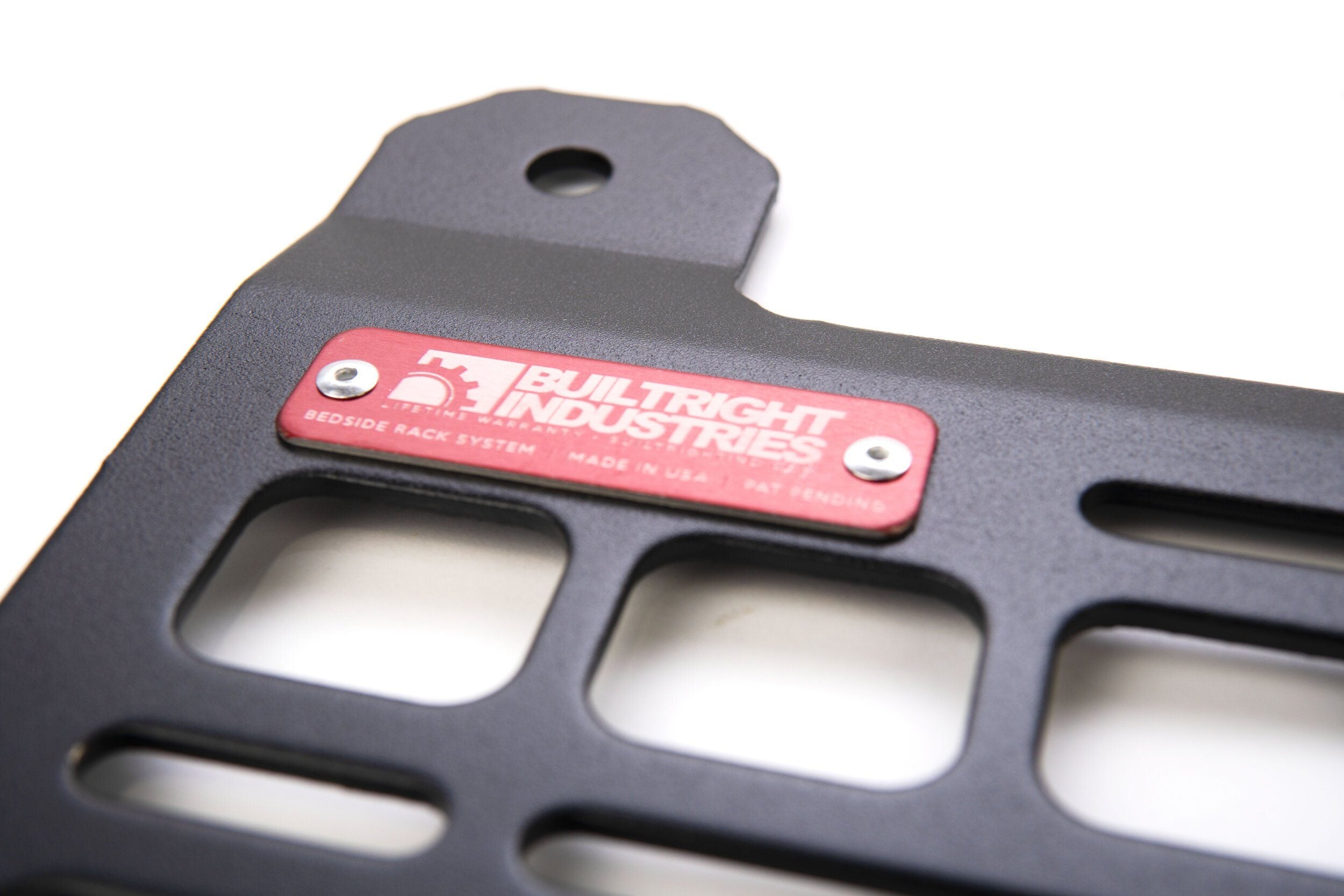 '20-24 Jeep Gladiator (JT) Bedside Rack System-4pc Kit Close-up Display of Logo