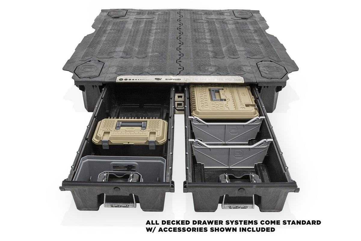 '20-23 Jeep Gladiator Truck Bed Storage System Display of Included Parts