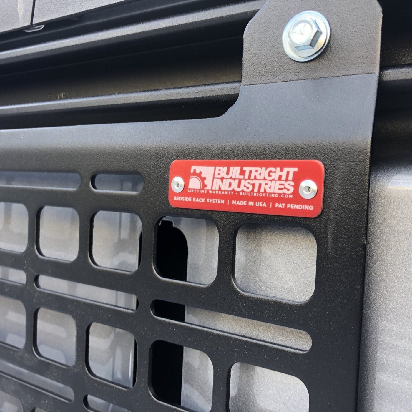 '20-24 Jeep Gladiator BuiltRight Industries Utility Rail System Logo Display in Vehicle