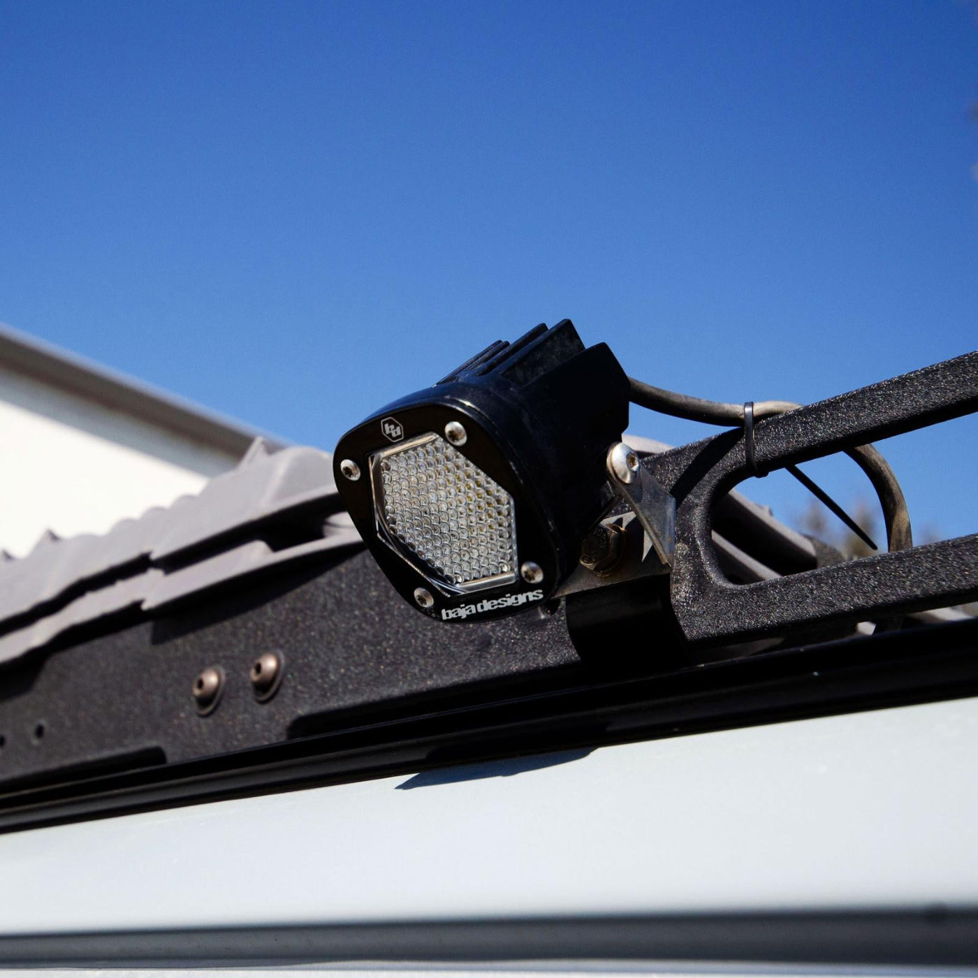 '19-22 Mercedes Sprinter Van Baja Designs S1 Roof Rack Rail Kit Close-up display on Vehicle